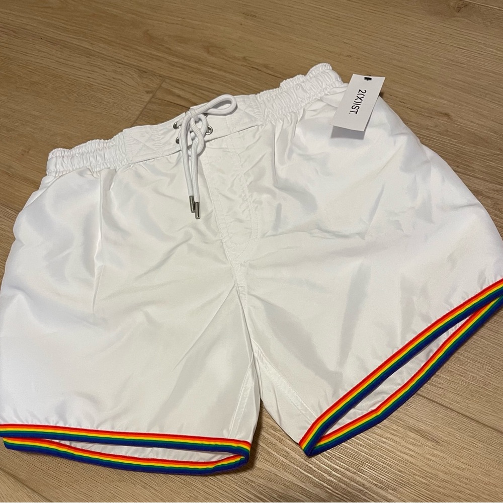 2XIST Rainbow Jogger Ibiza Swim Shorts White Size M